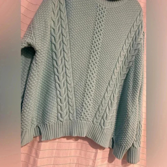 Oversized a.n.a. Mint/Teal Chunky Sweater - Picture 2 of 6